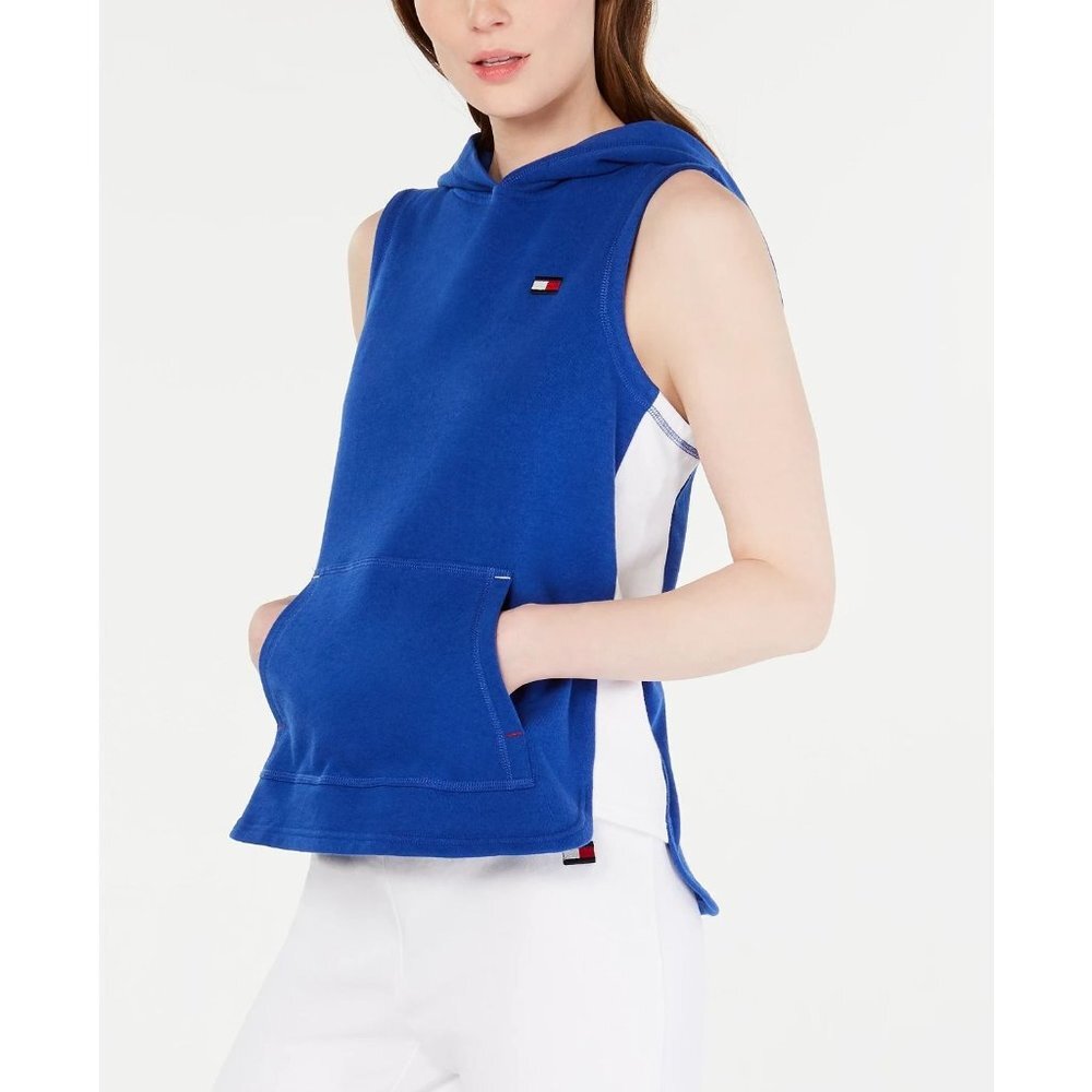 NWT Tommy Hilfiger Sport Side-Striped Sleeveless Hoodie XL